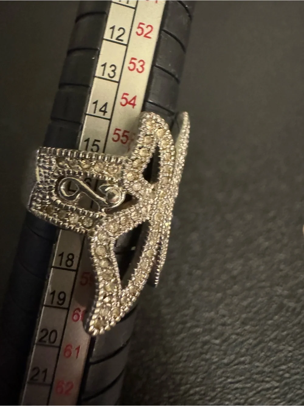 Avon Silver-Tone Pave Butterfly Ring